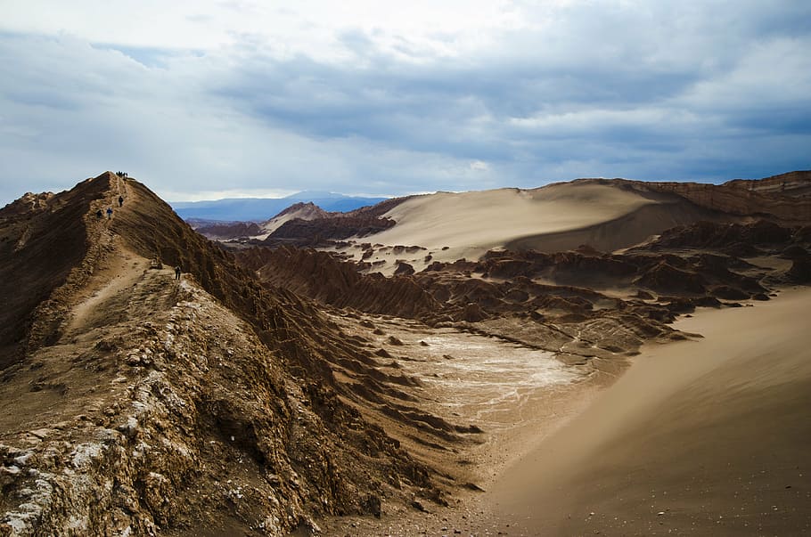 barren, clouds, desert, landscape, mountain, nature, outdoors HD wallpaper