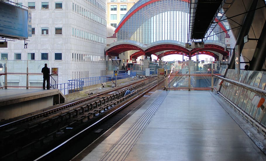 railway, station, platform, waiting, railway line, london, architecture, HD wallpaper