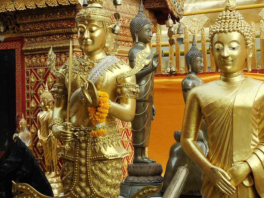 thailand, temple, buddha, representation, sculpture, statue HD wallpaper