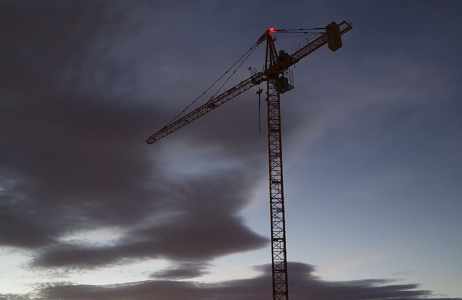construction, clouds, sky, dark, cloud - sky, construction industry HD wallpaper