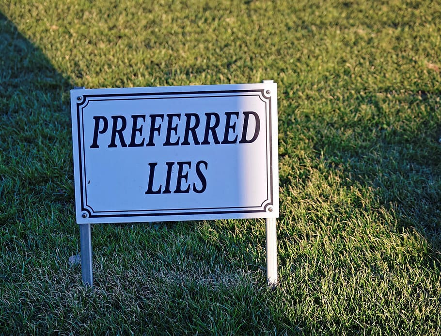 white and black preferred lies signage, golf, symbol, game, play, HD wallpaper