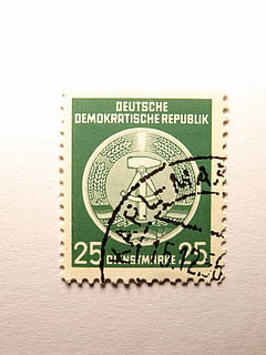 stamp, ddr, dimed, post, communication, close-up, white background HD wallpaper