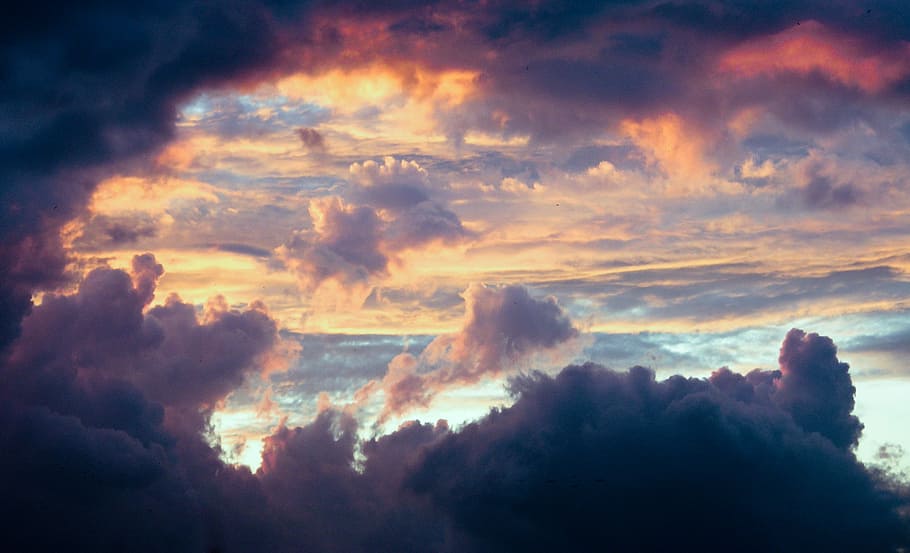 birds eye view photography of cloudy sky, clouds photography HD wallpaper