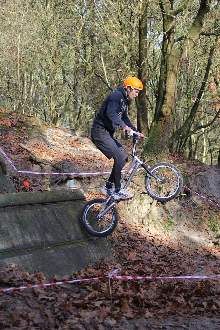 trial, bicycle, contest, full length, sport, helmet, transportation HD wallpaper