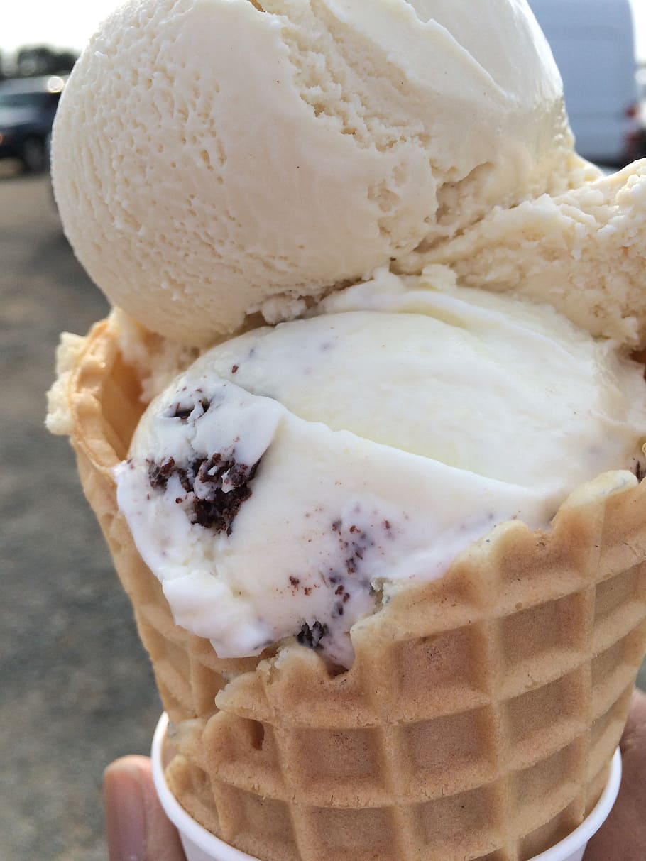 ice cream, cone, ice cream cone, dessert, refreshing, summer, HD wallpaper