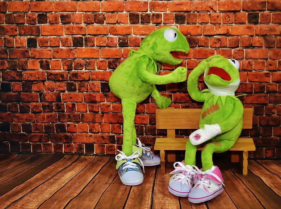 two green frog plush toys, stop, violent, abuse, partner, coercion, HD wallpaper