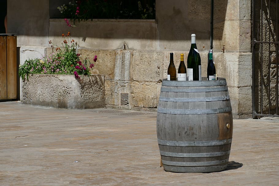 lovely, bottle, picture, architecture, wine, barrel, cylinder HD wallpaper