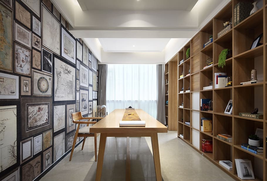 bookshelf, bookcase, indoors, window, room, design, no people, HD wallpaper