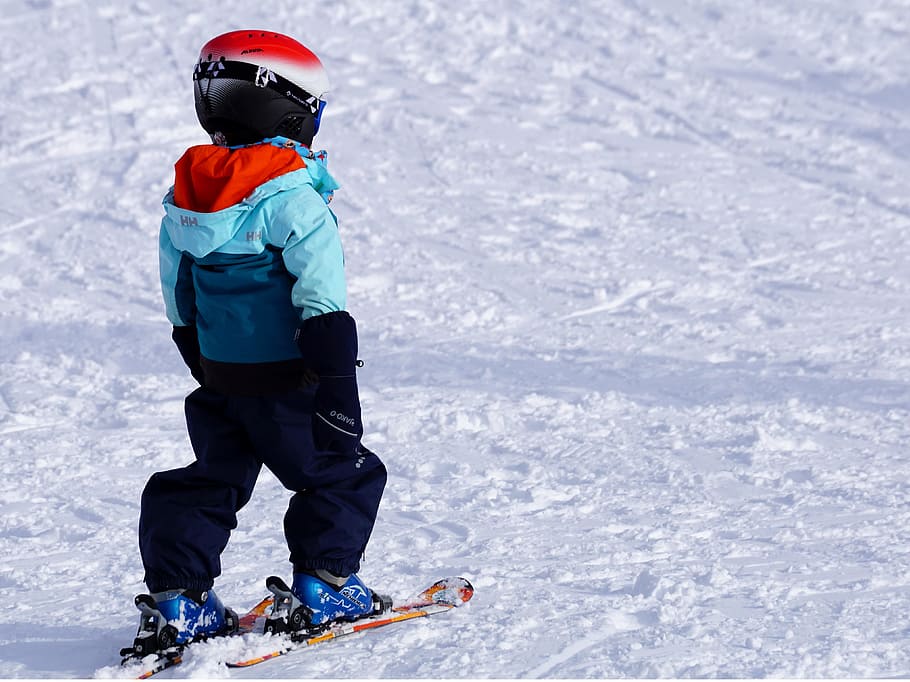 boy snow skiing, winter, pleasure, cold, skiers, sport, safety glasses, HD wallpaper