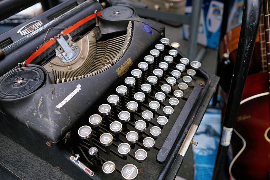 Typewriter, Tap, Retro, Old, leave, office, letters, keys, old typewriter HD wallpaper