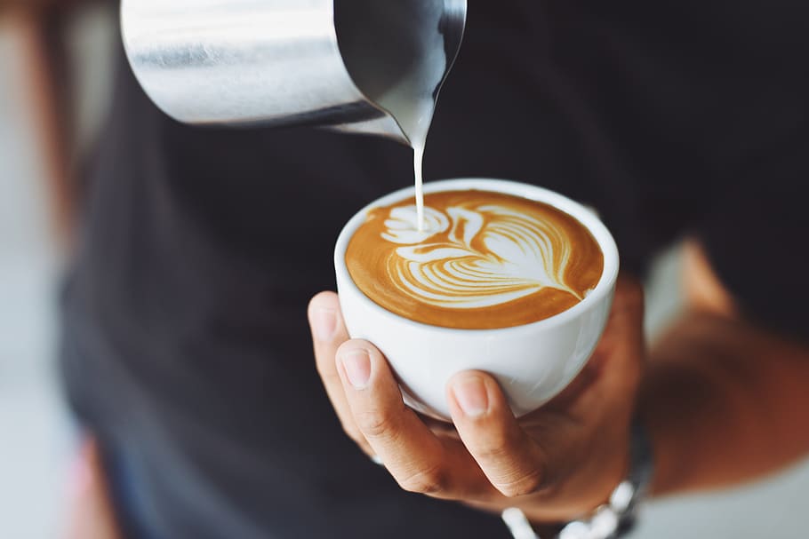 art, coffee, cup, mug, blur, cappuccino, close-up, coffee drink