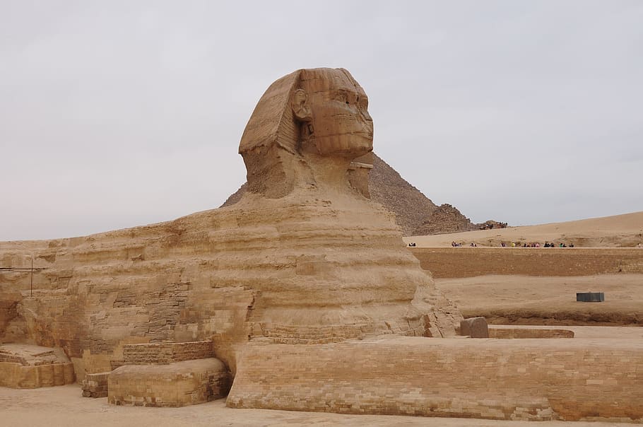 Great Sphinx of Giza, Egypt, pyramid, old, history, egyptian, HD wallpaper