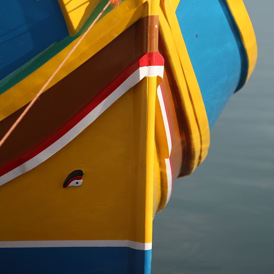 boat, sea, yellow, close-up, no people, mode of transportation HD wallpaper