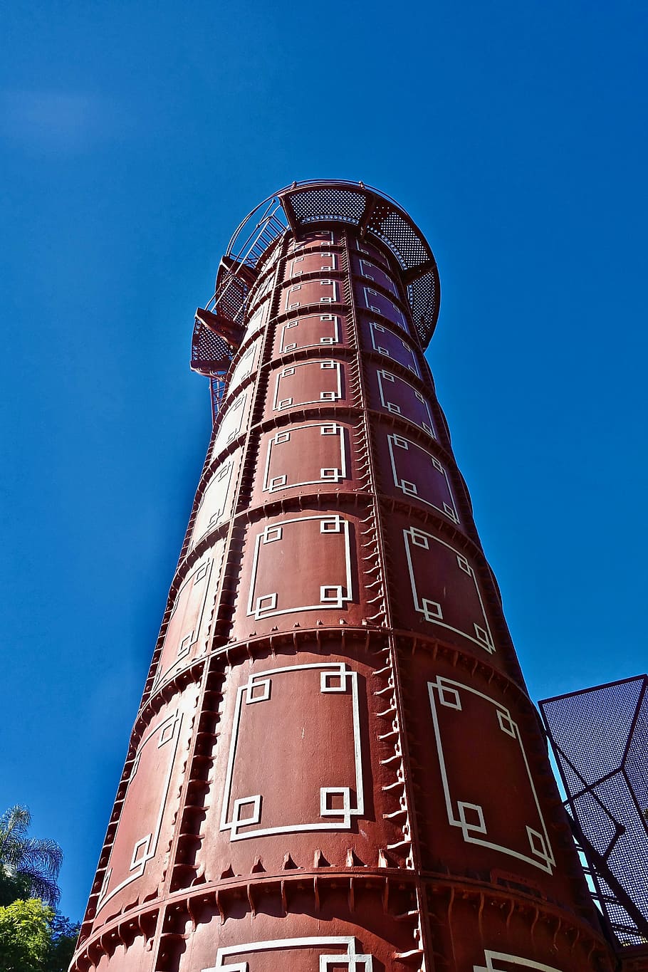 tower, metal, observatory, spotlight, architecture, perspective HD wallpaper
