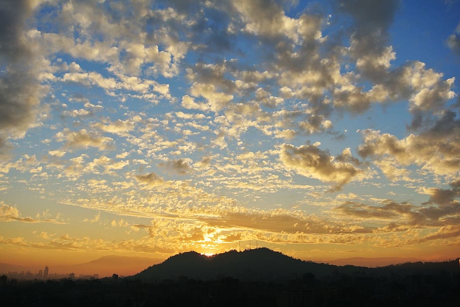 landscape, santiago, view, clouds, nature, sunset, scenics HD wallpaper