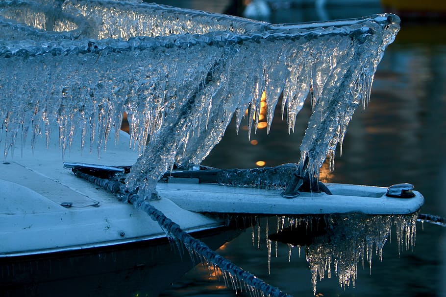 Ice, Ship, Frozen, Cold, Icy, water, nature, reflection, outdoors HD wallpaper