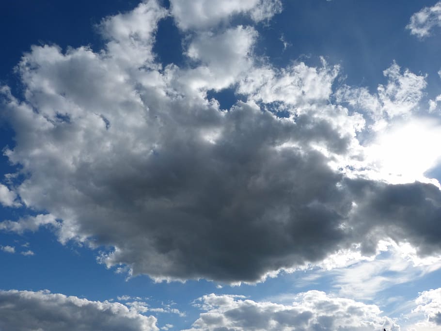clouded sky, nature, mood, beautiful, dark clouds, cumulus clouds HD wallpaper