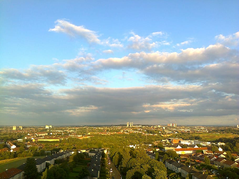 Glasgow, View, Panorama, cityscape, urban Scene, sky, urban Skyline HD wallpaper