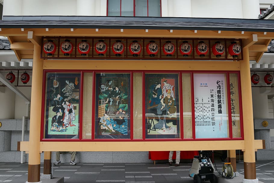 ginza, tokyo, japan, kabuki, kabuki-za, theatre, japan culture, HD wallpaper