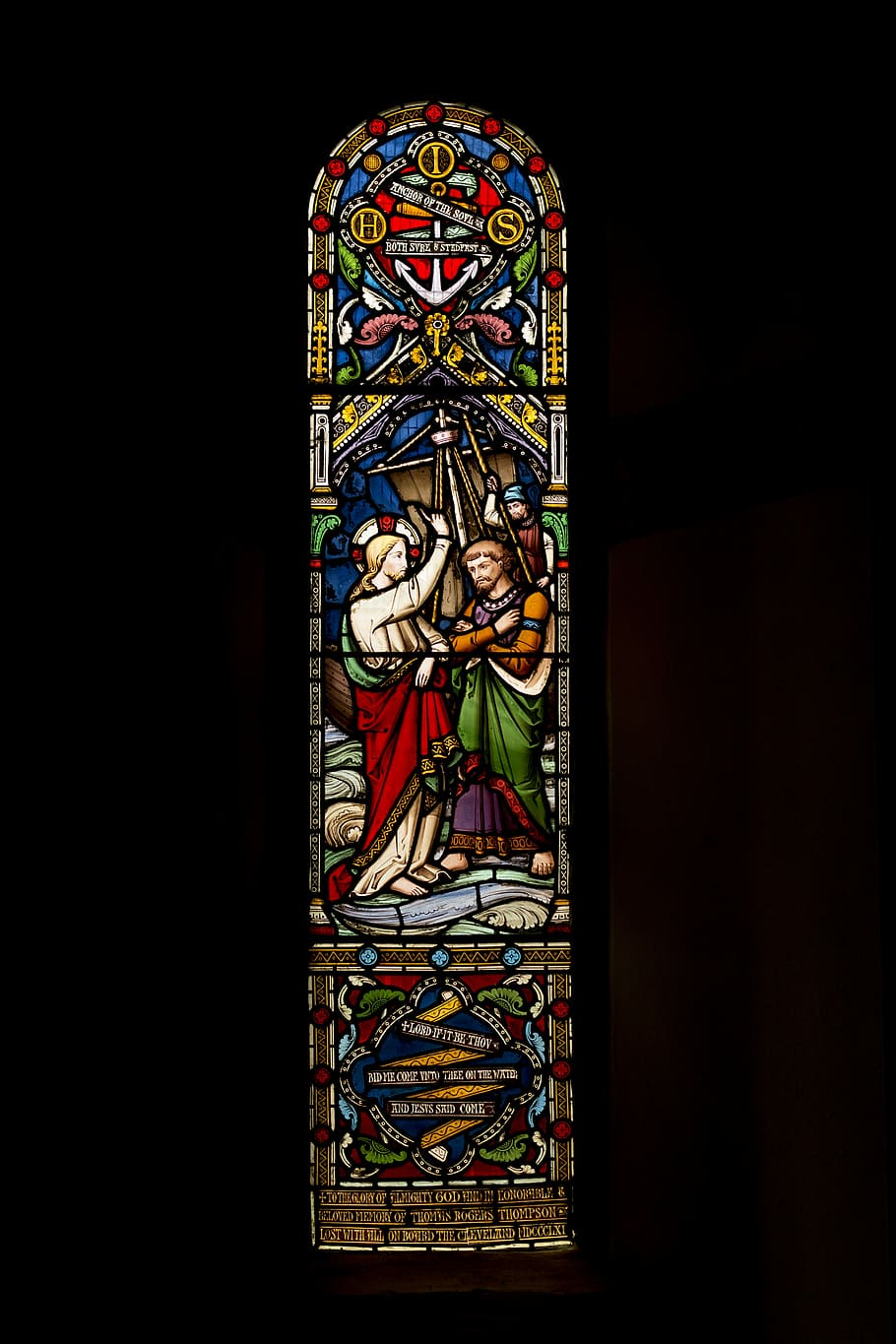religious figurine decor, station of the cross stained glass HD wallpaper