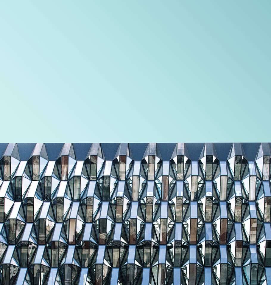 glass building under blu sky, architecture, window, reflection HD wallpaper