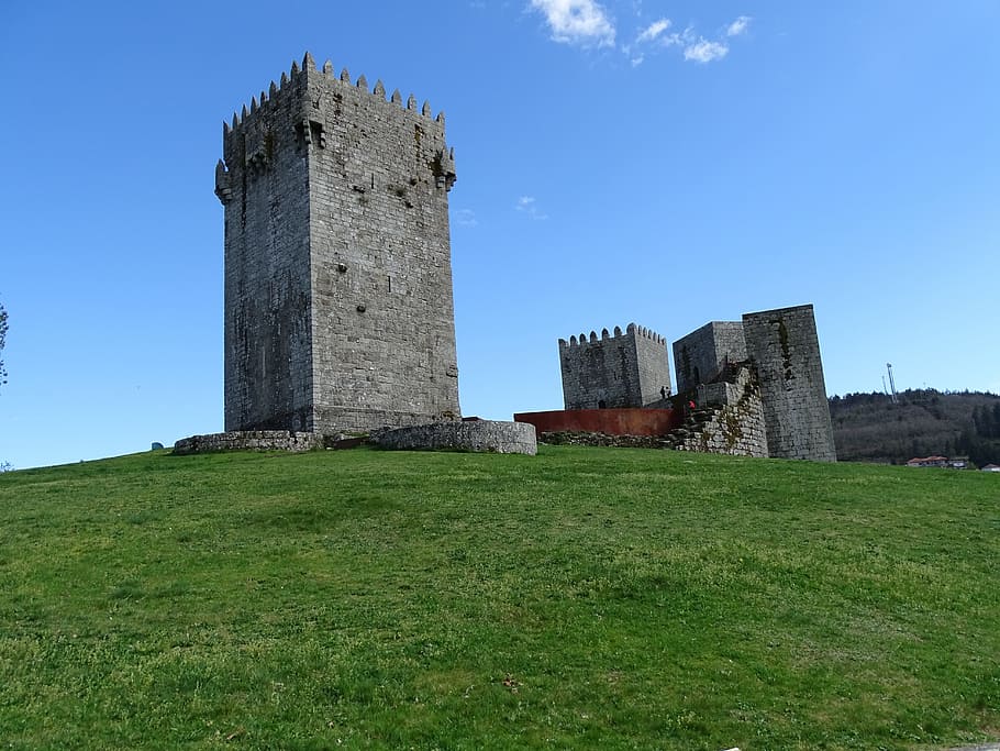 tower, landscape, castle, grass, sky, architecture, built structure HD wallpaper