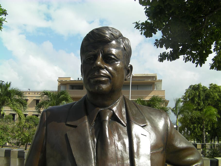 John Kennedy, Statue, President, America, usa, puerto rico, HD wallpaper