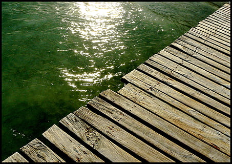 web, pier, sea, rest, mirroring, reflections, water, bank, sea water HD wallpaper