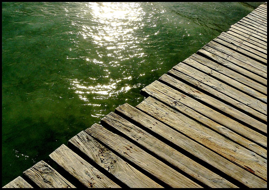 web, pier, sea, rest, mirroring, reflections, water, bank, sea water HD wallpaper