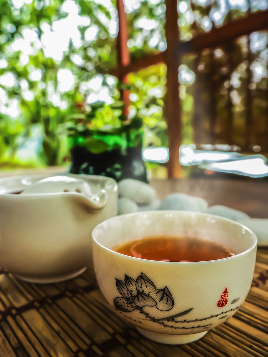 white ceramic teacup filled with brown liquid, Zen, Hot, Tea Ceremony