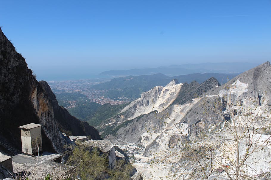 landscape, sky, panoramic, carrara, the quarries of carrara, HD wallpaper