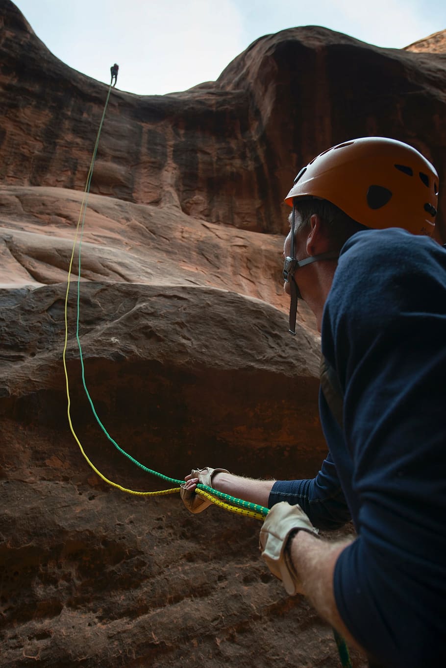 climbing, rappelling, canyoneering, rope, cliff, landscape
