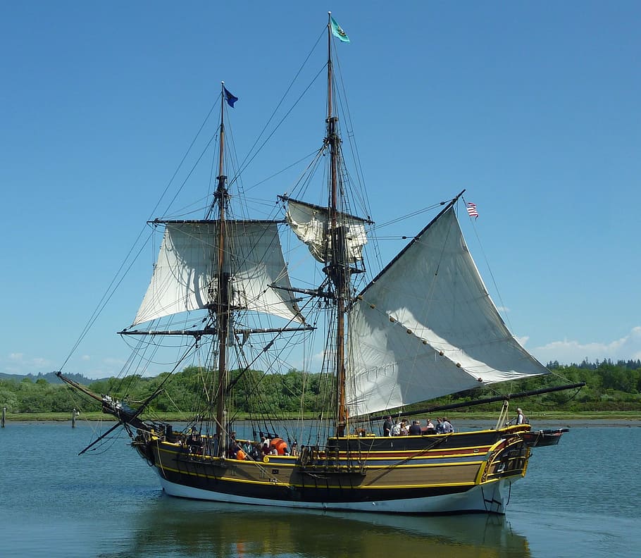 brown and white ship sailing at daytime, Sail Ship, Tall Ship