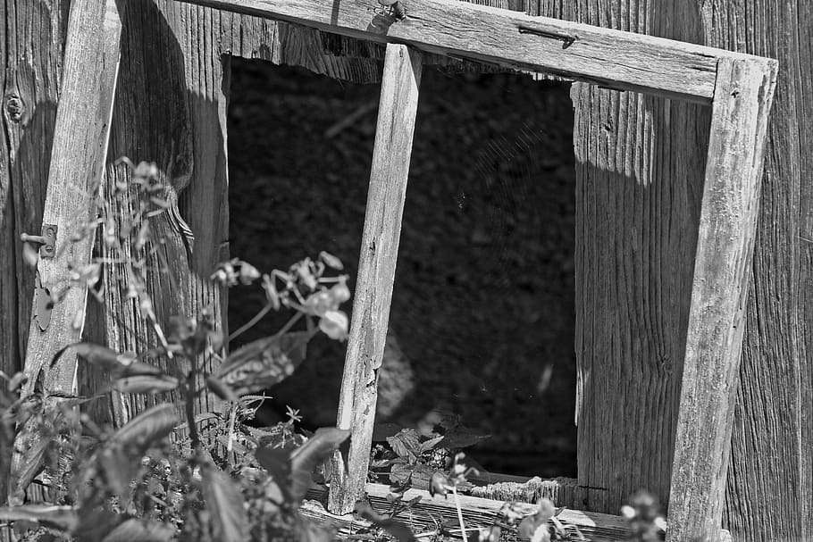 impression window, barn, old, wood, scale, decay, transience HD wallpaper