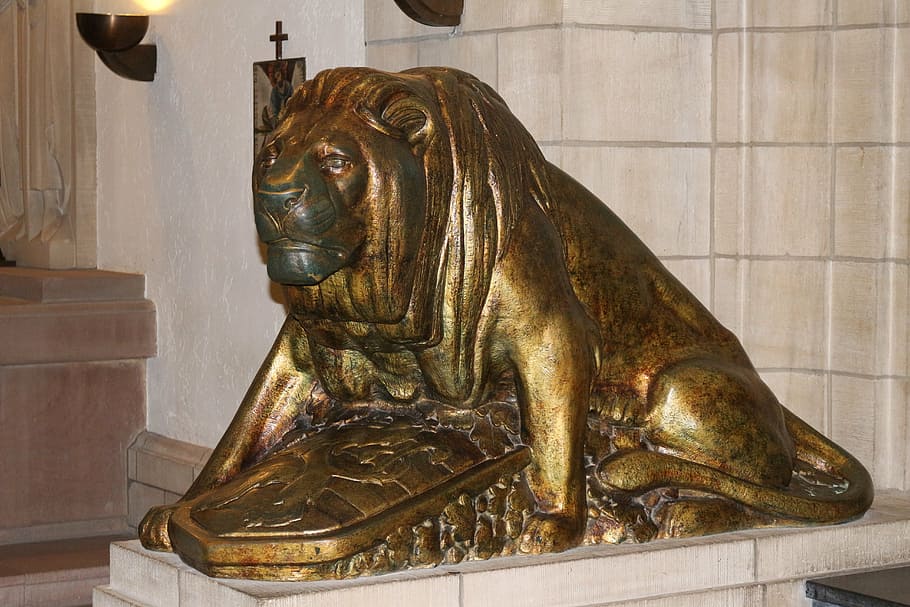 lion, statue, protector, metal, guards, bronze statue, sculpture HD wallpaper
