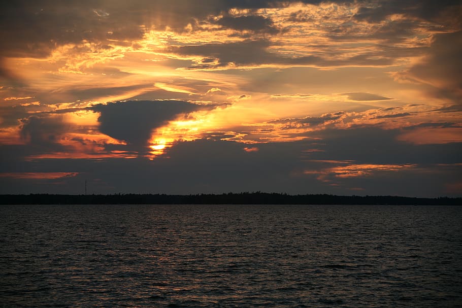 sunset, muskoka, summer, lake, sky, scenics - nature, cloud - sky