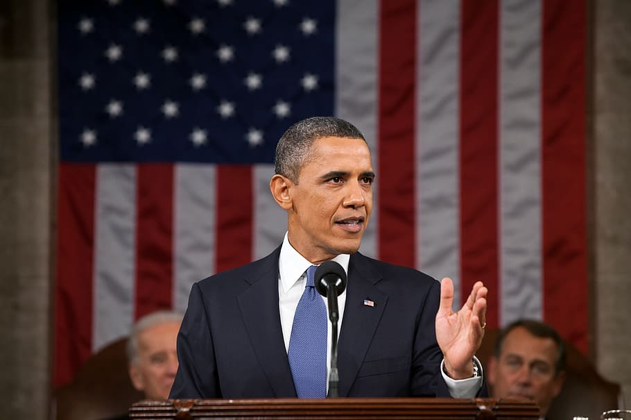 Barrack Obama giving speech, Barack Obama, official portrait, HD wallpaper