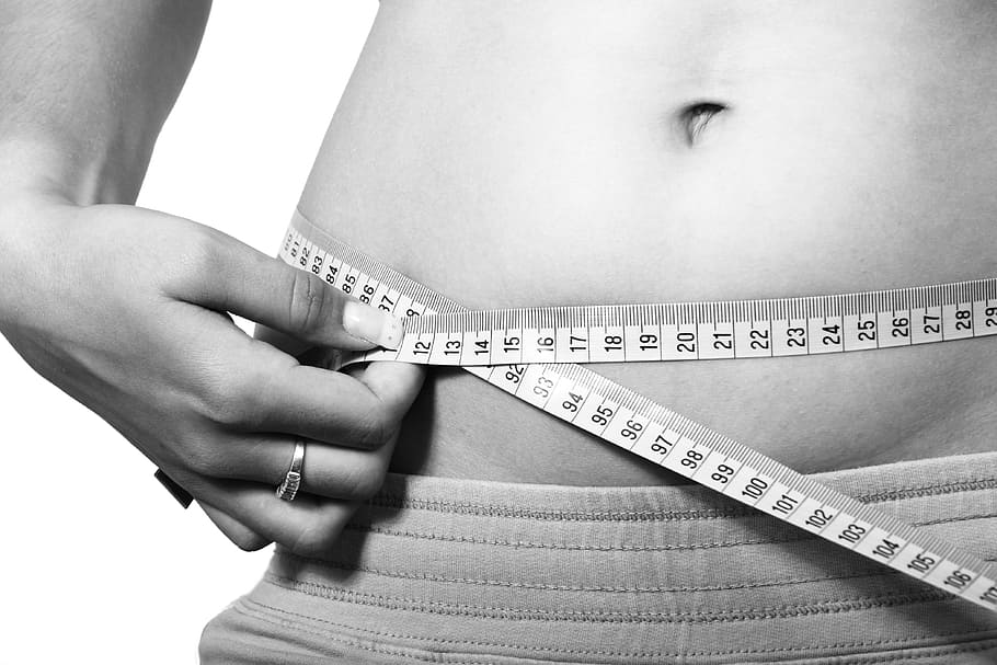 person measuring waist, belly, body, calories, diet, exercise, HD wallpaper