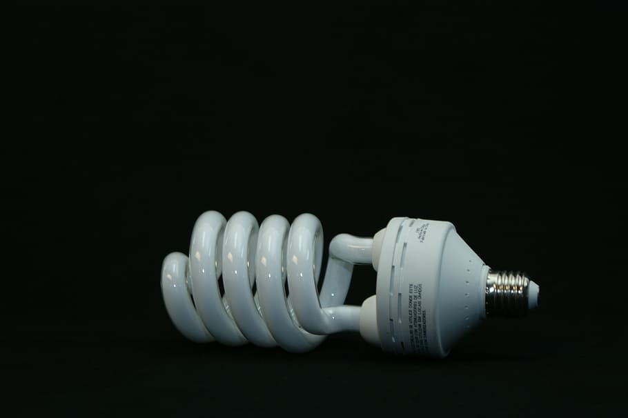 focus, bulb, light, studio shot, black background, indoors HD wallpaper
