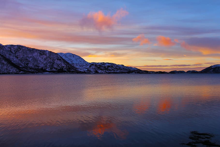 Sunset, Orange, Red, Blue, ever-changing, reflection, amazing HD wallpaper