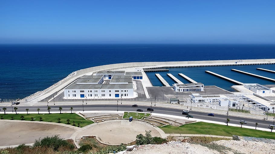 marina, tangier, morocco, port, travel, bay, architecture, built structure