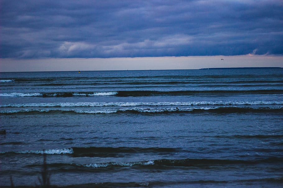 view of ocean waves, blue, clouds, sea, water, landscape, nature HD wallpaper