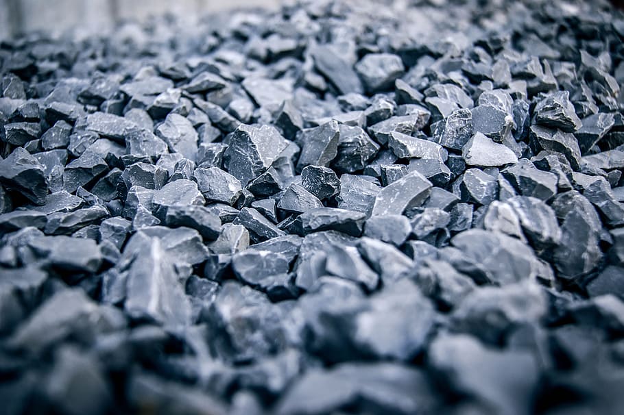 black rocks in selective focus photography, abstract, black and white HD wallpaper