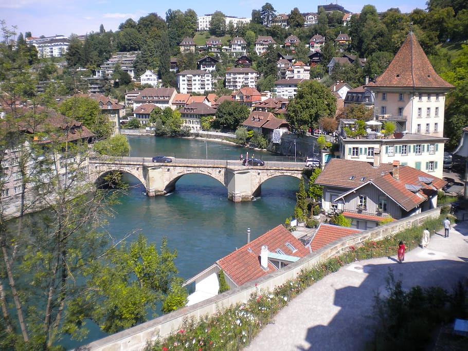 Bern, Bridge, River, River, City, Historic, Old, bridge - man made structure HD wallpaper