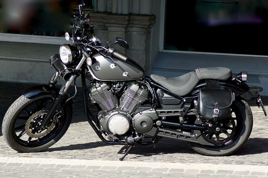 close-up photo of gray cruiser bike, Chopper, Motorcycle, Road Vehicle, HD wallpaper