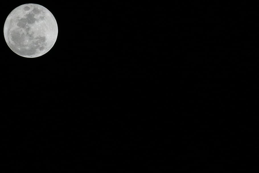 moon, planet, astronomy, white, black, space, night, full moon HD wallpaper