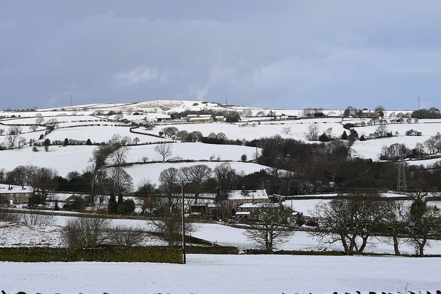 Winter, Snow, Countryside, Cold, Nature, white, outdoor, yorkshire HD wallpaper