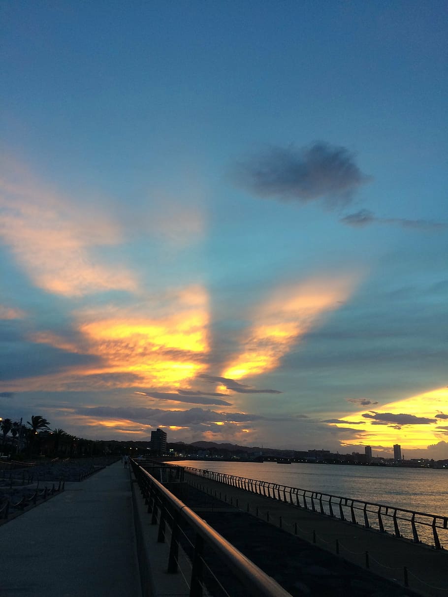 typhoon, autumn, dramatic, sunset, yokosuka, japan, sky, cloud - sky HD wallpaper