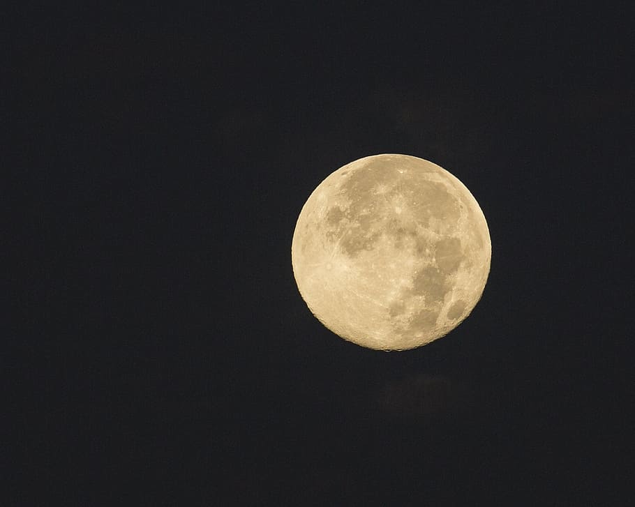 full moon, night, sky, moonlight, space, glow, dark, black HD wallpaper