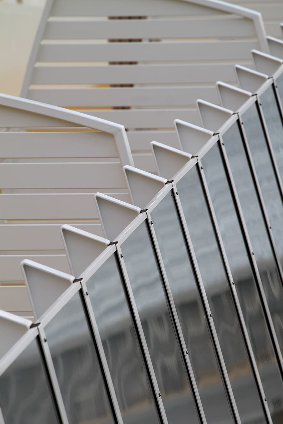 Architecture, Railing, Facade, construction, glass, metal, structure HD wallpaper